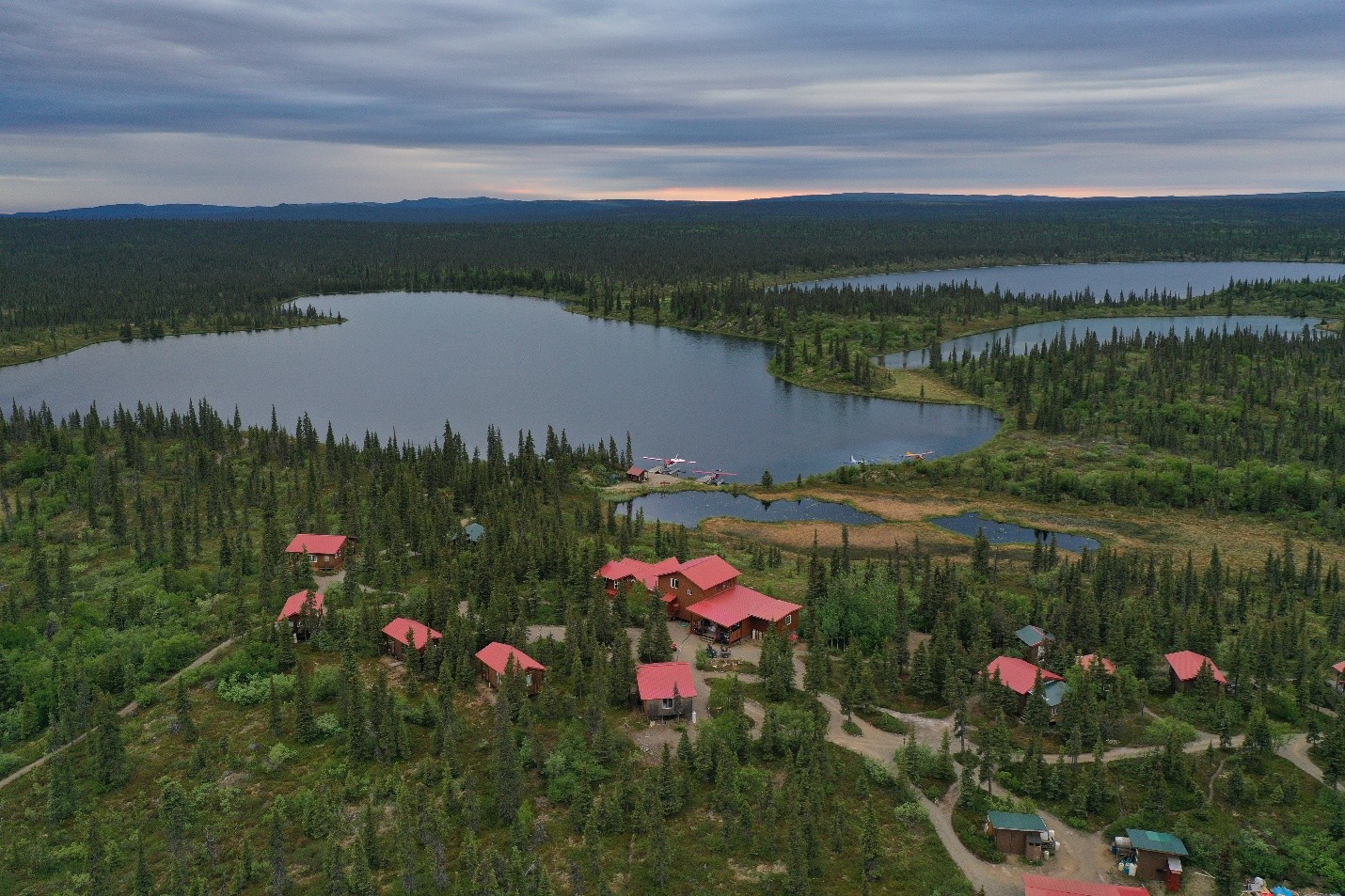 Aerial View of Royal Wolf Lodge Alaska
